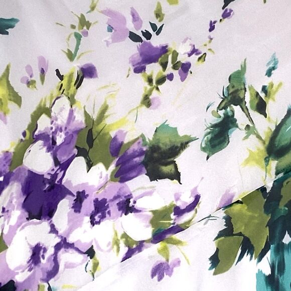 Adrianna Papell Asymmetrical Skirt 12 Purple Vintage Floral Fairycore Whimsical - Picture 2 of 10